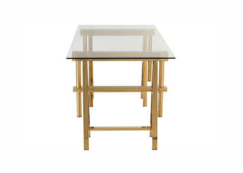 Reguleeritav kirjutuslaud GLASS kuldne / klaas, 150x80xH78 cm