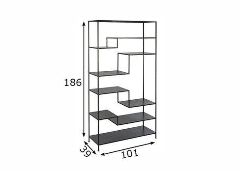 Riiul LEVELS must, 101x39xH186 cm