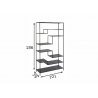 Riiul LEVELS must, 101x39xH186 cm