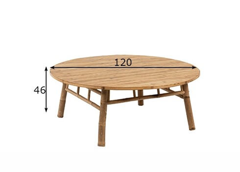 Diivanilaud BAMBOO naturaalne, 120x120xH46 cm