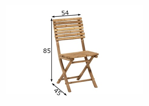 Kokkuvolditav tool BAMBOO naturaalne, 54x45xH85 cm