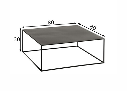 Diivanilaud CLARO must, 80x80xH30 cm