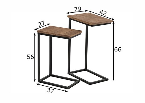 Abilaudade komplekt RECTO pruun / must, 2 tk