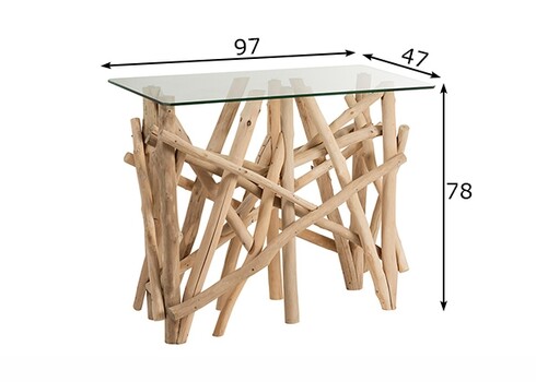 Konsoollaud BRANCH naturaalne, 97x47xH78 cm