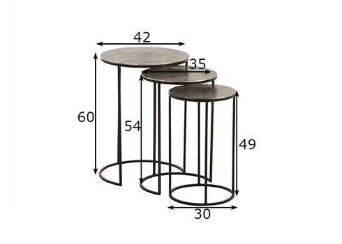 Abilaudade komplekt METALLIC hall, 3 tk