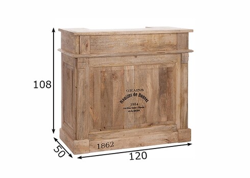 Baarikapp BOX helepruun, 120x50xH108 cm