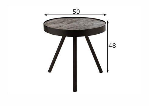 Abilaud FIEN tumepruun / must, 50x50xH48 cm