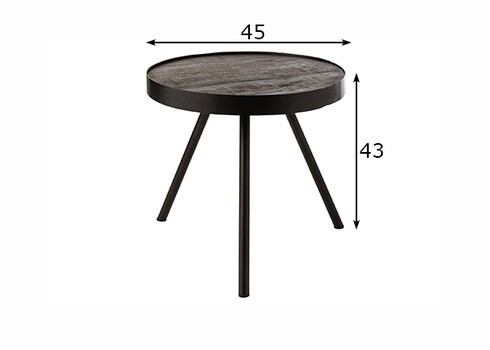 Abilaud FIEN tumepruun / must, 45x45xH43 cm