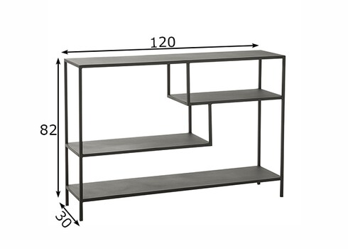 Riiul NIVEL must, 120x30xH81,5 cm