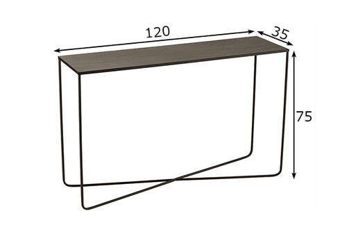 Konsoollaud NIVEL must, 120x35xH75 cm