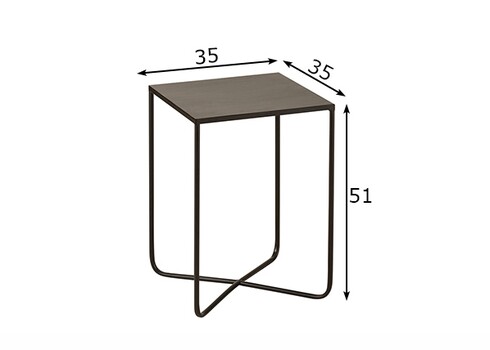 Diivanilaud NIVEL must, 35x35xH51 cm