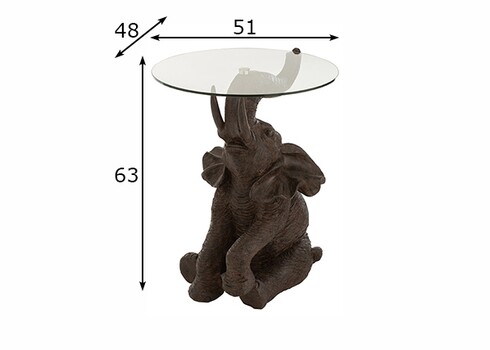 Abilaud ELEPHANT tumepruun, 51x48xH63 cm