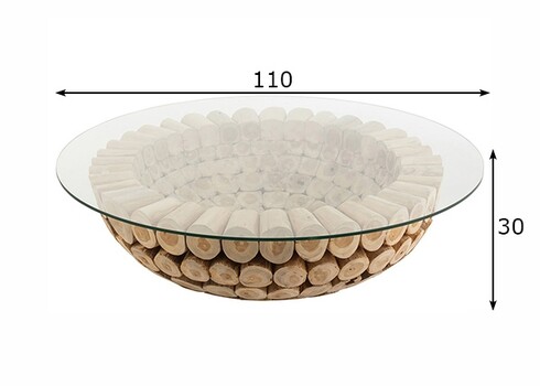 Diivanilaud DISCS naturaalne, 110x110xH30 cm