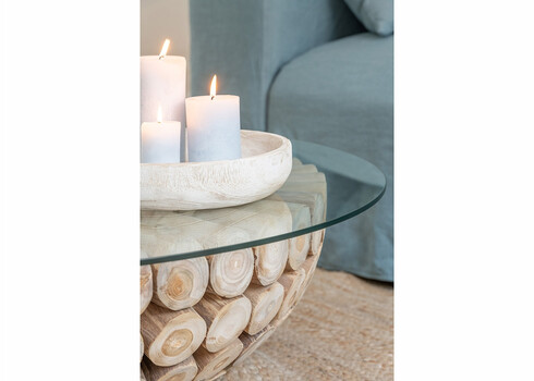 Diivanilaud DISCS naturaalne, 110x110xH30 cm