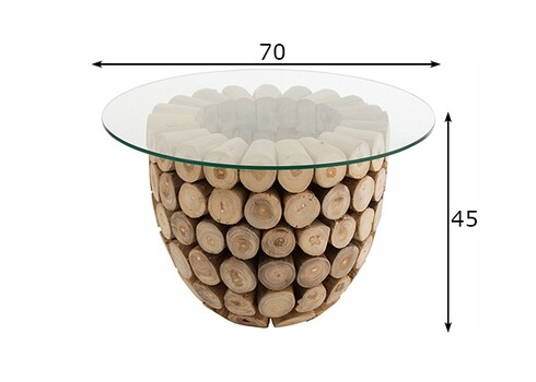 Diivanilaud DISCS naturaalne, 70x70xH45 cm