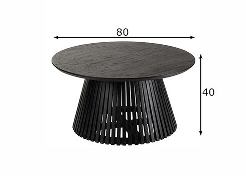 Diivanilaud VINCENT must, 80x80xH40 cm