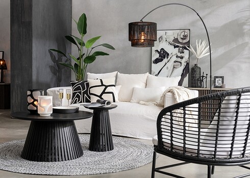 Diivanilaud VINCENT must, 80x80xH40 cm