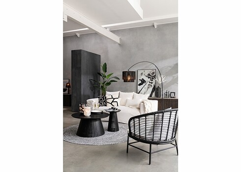 Diivanilaud VINCENT must, 80x80xH40 cm