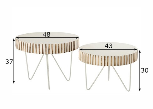 Abilaudade komplekt YING valge, 2 tk