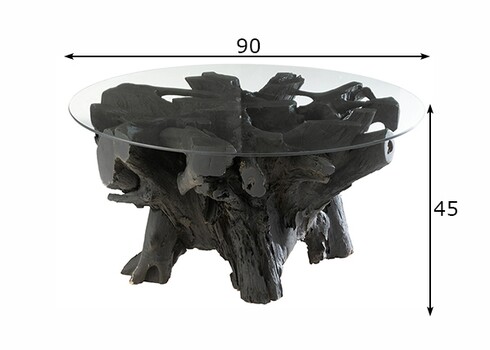 Diivanilaud RAOUL must, 90x90xH45 cm