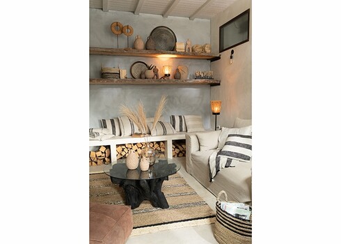 Diivanilaud RAOUL must, 90x90xH45 cm