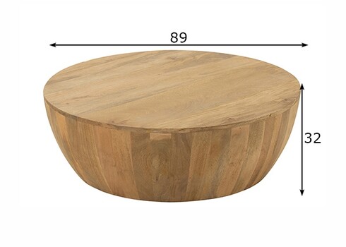 Diivanilaud CAMILLE naturaalne, 89x89xH32 cm