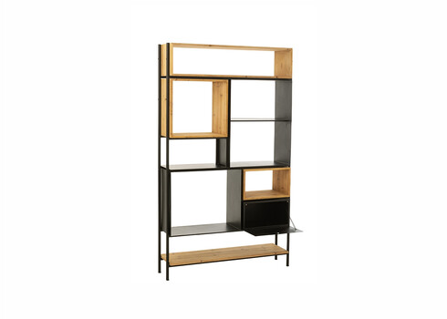 Riiul TINA pruun / must, 110x30xH185 cm
