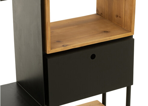 Riiul TINA pruun / must, 110x30xH185 cm