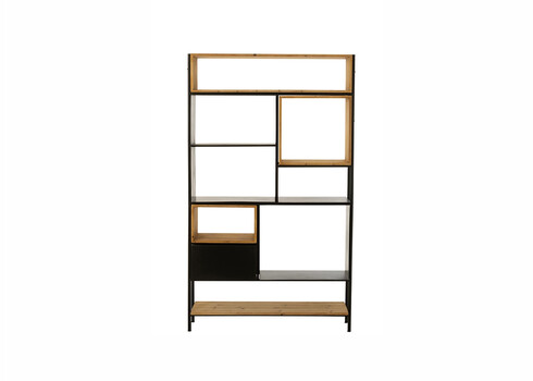 Riiul TINA pruun / must, 110x30xH185 cm