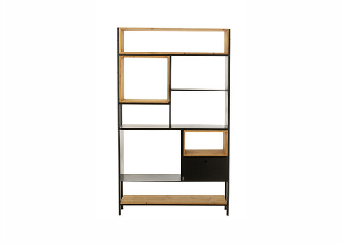 Riiul TINA pruun / must, 110x30xH185 cm