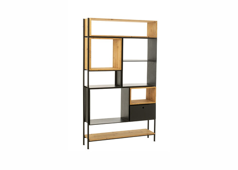 Riiul TINA pruun / must, 110x30xH185 cm