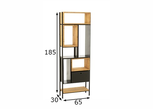Seinariiul TINA pruun / must, 65x30xH185 cm