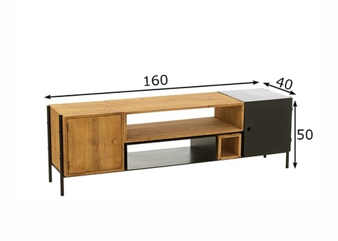 Tv-alus TINA pruun / must, 160x40xH50 cm
