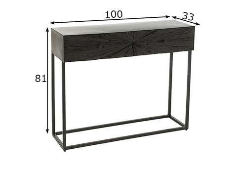 Konsoollaud SHANIL must, 100x33xH81 cm