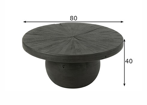 Diivanilaud SHANIL must, 80x80xH40 cm