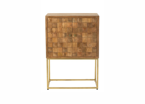 Kummut PINO naturaalne / kuldne, 76x40xH122 cm