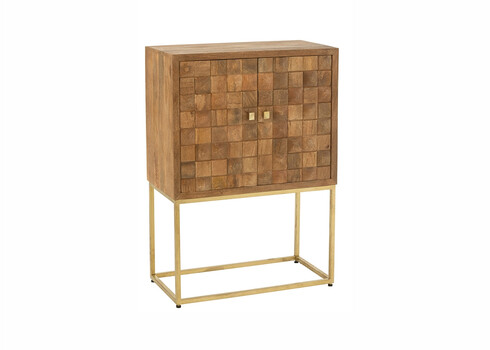 Kummut PINO naturaalne / kuldne, 76x40xH122 cm