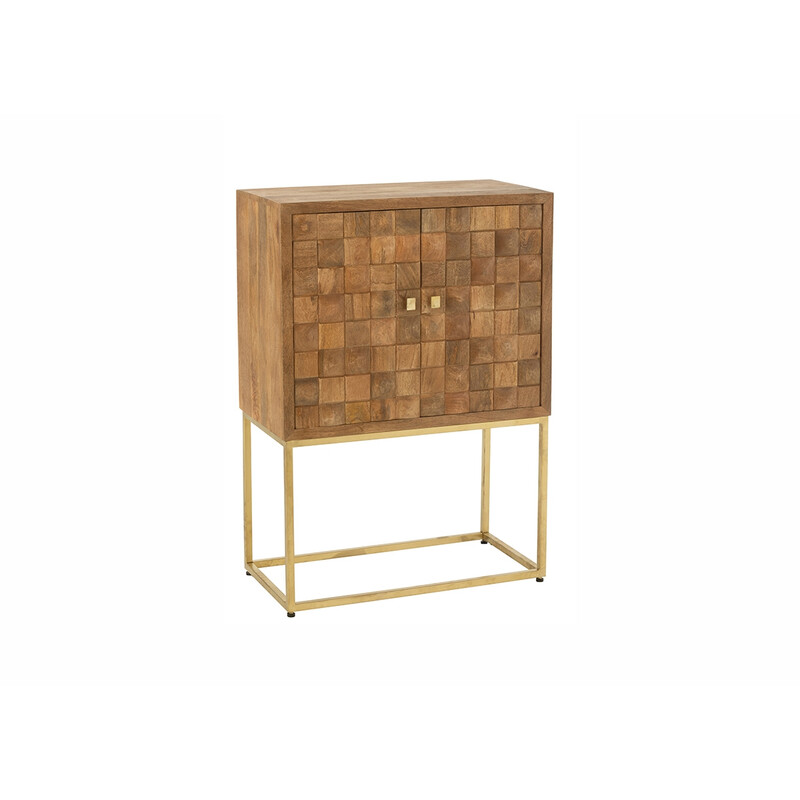 Kummut PINO naturaalne / kuldne, 76x40xH122 cm