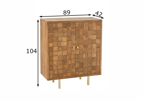 Kummut PINO naturaalne / kuldne, 89x42xH104 cm