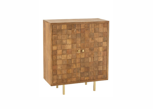 Kummut PINO naturaalne / kuldne, 89x42xH104 cm