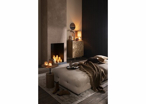 Kummut PINO naturaalne / kuldne, 89x42xH104 cm