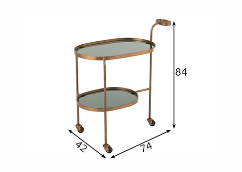 Serveerimiskäru TROLLEY pronks, 74x42xH84 cm