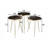 Abilaudade komplekt PINS must / kuldne, 3 tk