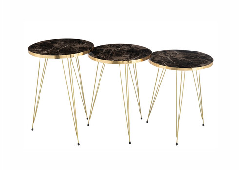 Abilaudade komplekt PINS must / kuldne, 3 tk