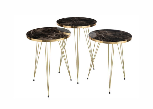 Abilaudade komplekt PINS must / kuldne, 3 tk