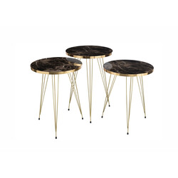 Abilaudade komplekt PINS must / kuldne, 3 tk