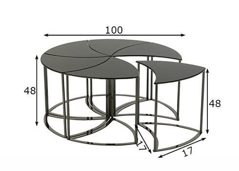 Abilaudade komplekt TORNADO must, 6 tk