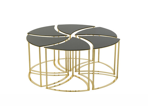 Abilaudade komplekt TORNADO must / kuldne, 6 tk