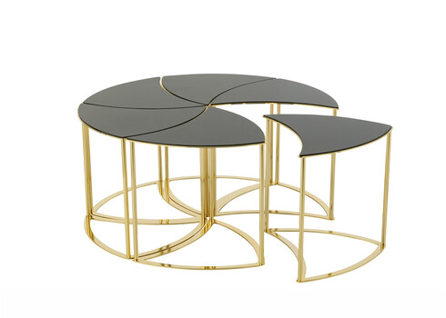 Abilaudade komplekt TORNADO must / kuldne, 6 tk