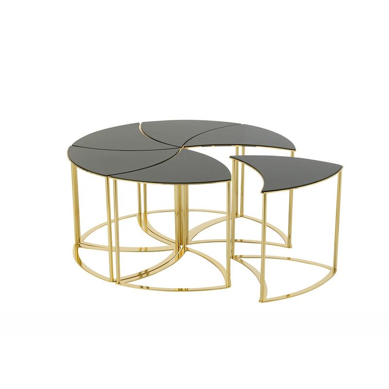 Abilaudade komplekt TORNADO must / kuldne, 6 tk